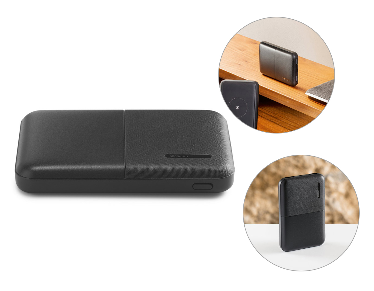 bateria portátil em ABS de design elegante e inovador pensada de forma a ser um objeto intuitivo e facilitador no dia-a-dia. Bateria em polímero de lítio com indicador de carga LED. Possibilita o carregamento de até 2 dispositivos em simultâneo com entrada DC 5V/2.0A e saída DC 5V/1-2. Bateria prática para levar para qualquer lugar com capacidade de 5 000 mAh e potência de carregamento de 5V. , com cabo micro USB incluso.