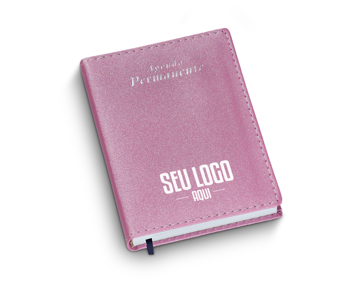 Agenda Compacta Permanente Metalizada Lisa Verde - Capa Couro Sintético - Miolo Permanente em Papel Off-set 63g - 1x1 cor - 384 páginas - Dados Pessoais - Contatos- Formato da Agenda: 110x155mm