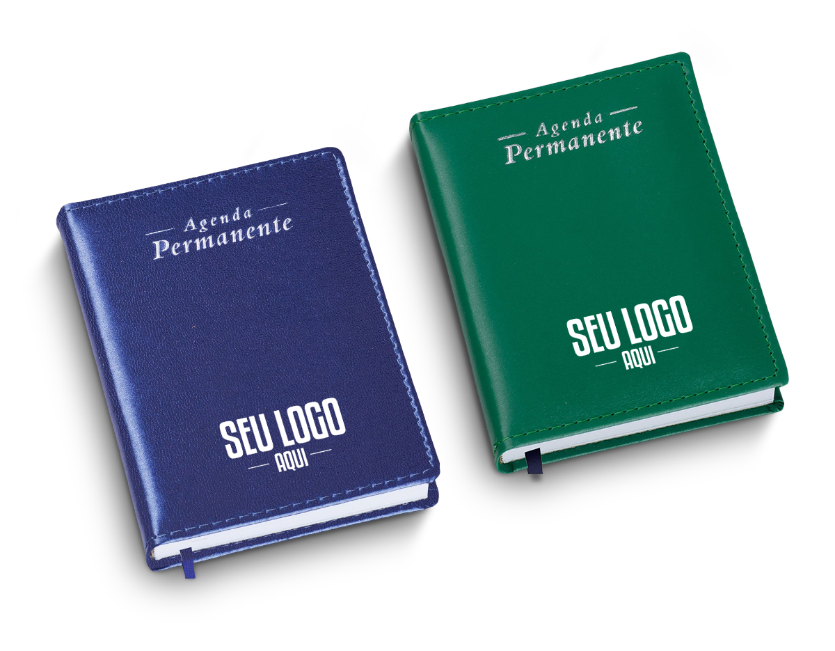 Agenda Compacta Permanente Metalizada Lisa Verde - Capa Couro Sintético - Miolo Permanente em Papel Off-set 63g - 1x1 cor - 384 páginas - Dados Pessoais - Contatos- Formato da Agenda: 110x155mm