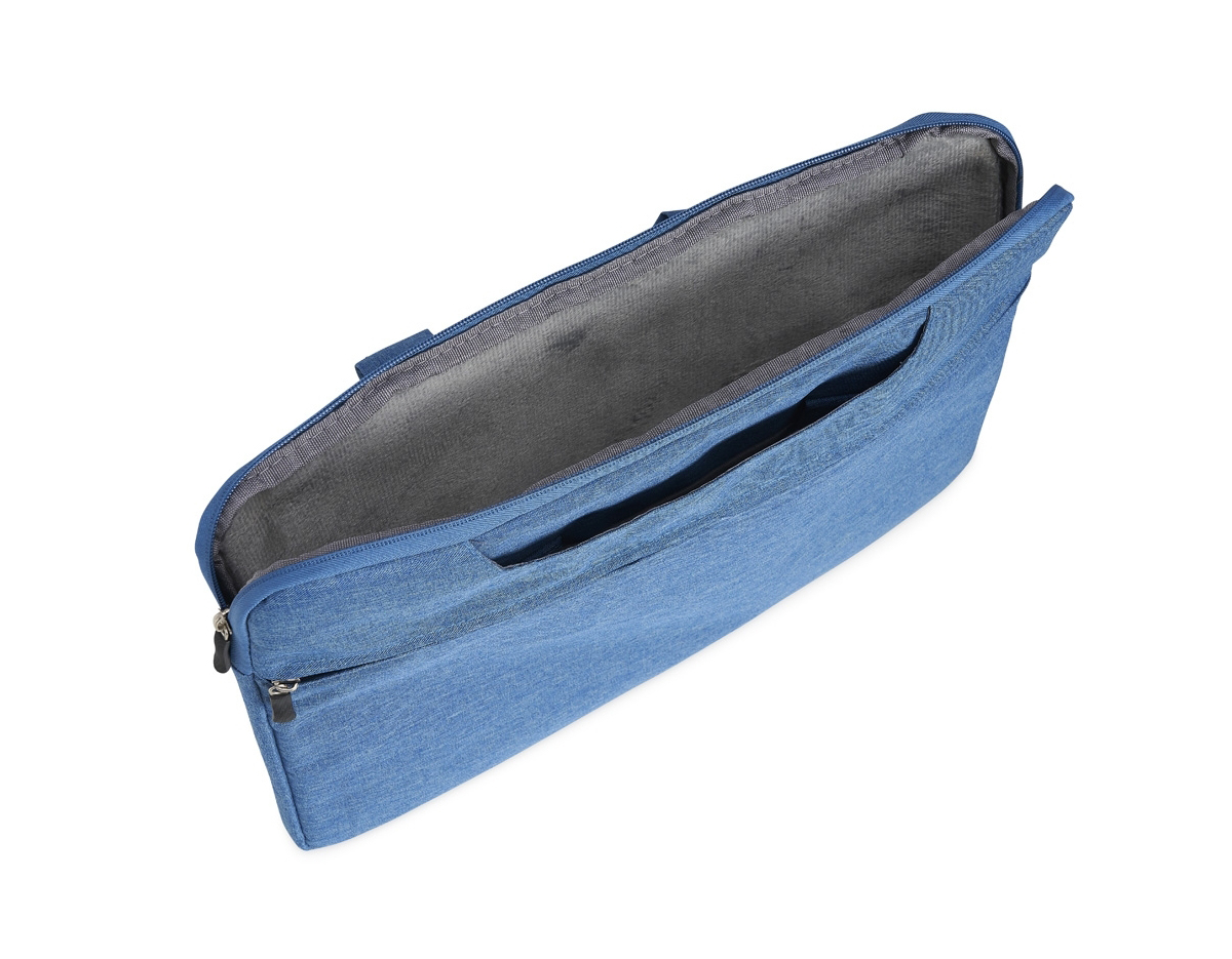 Pasta para notebook 15’6 em poliéster resistente à água com dois compartimentos, sendo o principal para notebook e o outro frontal. Contém interior forrado e almofadado e engate para malas de viagem.