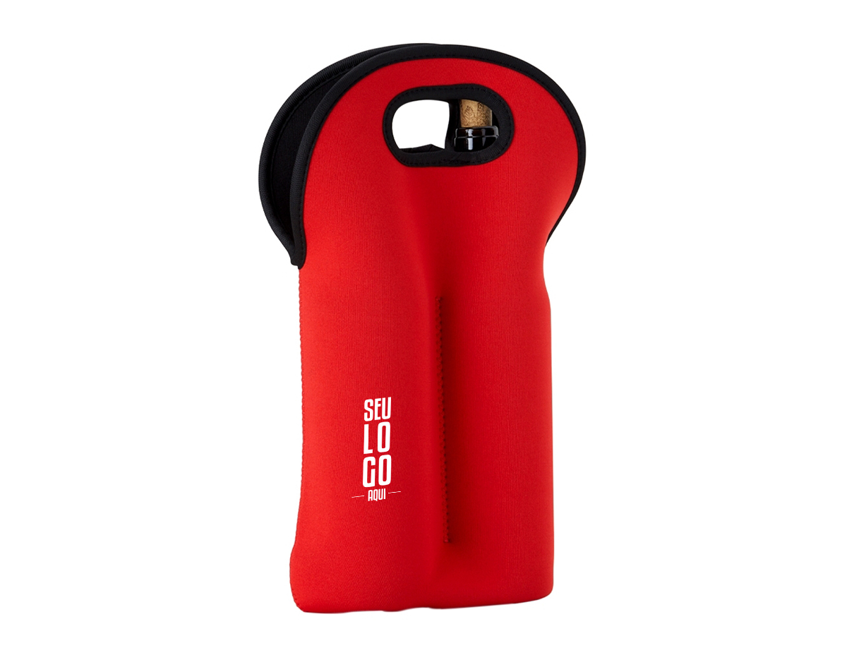 Porta garrafas duplo em neoprene isotérmico.