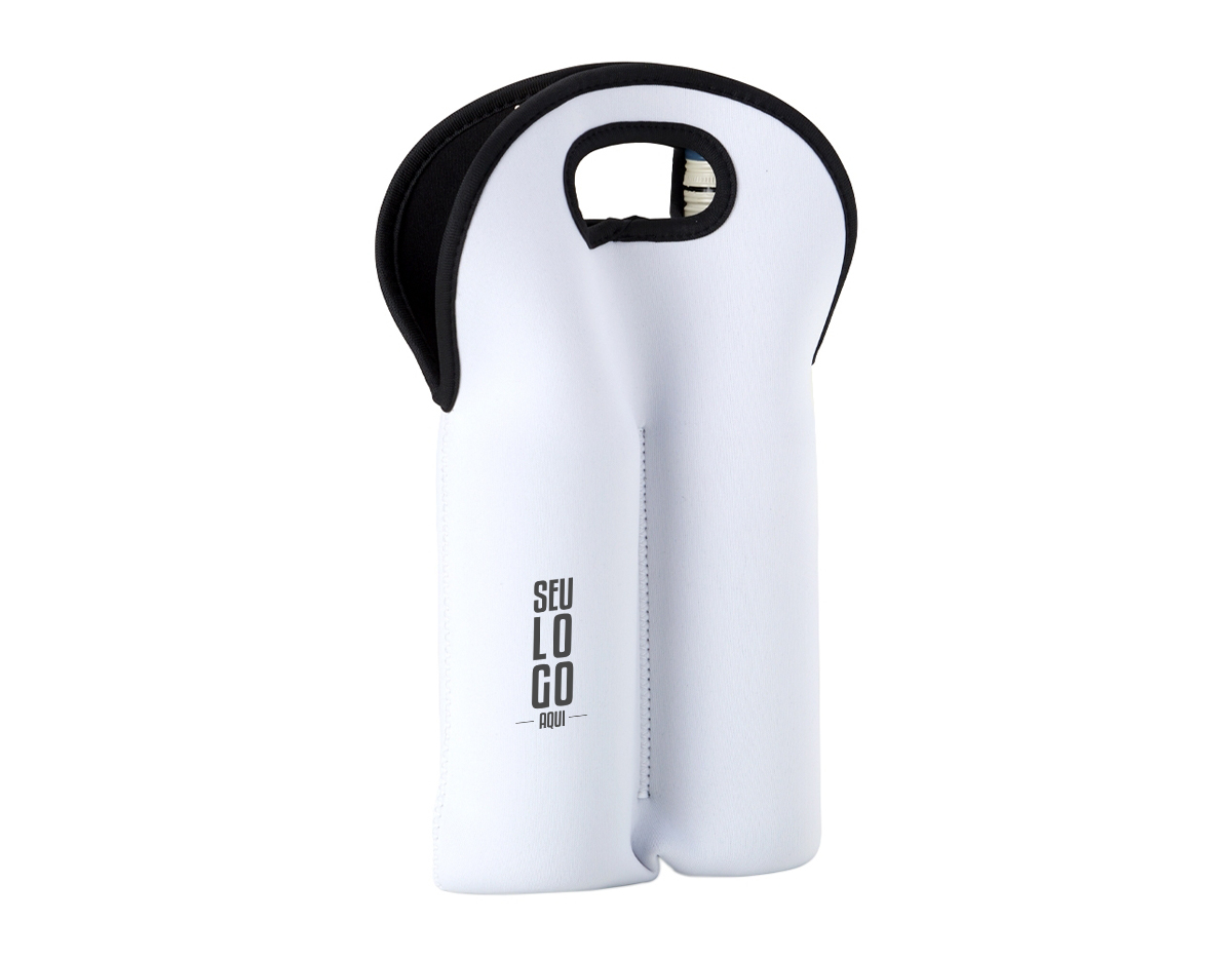 Porta garrafas duplo em neoprene isotérmico.