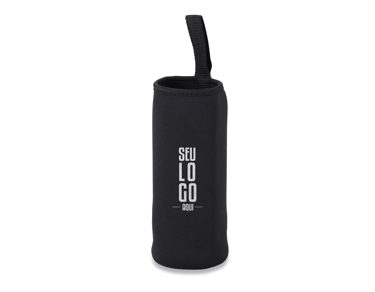 Porta copo ou garrafa em neoprene isotérmico.