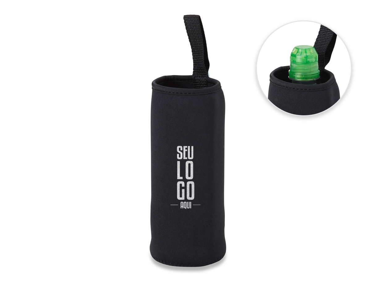 Porta copo ou garrafa em neoprene isotérmico.