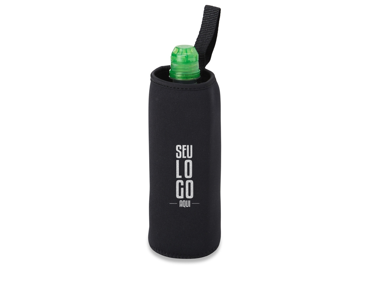 Porta copo ou garrafa em neoprene isotérmico.