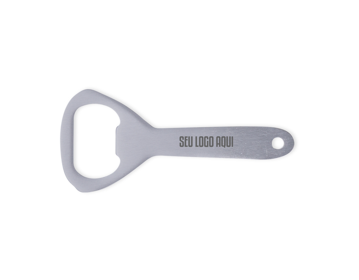 Abridor de garrafa metálico.