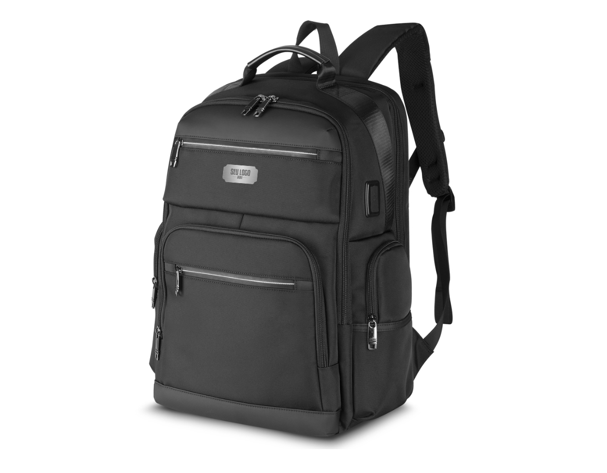 Mochila Premium para notebook em tecido poliéster.