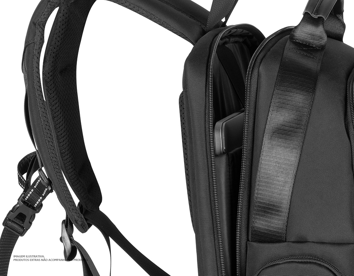 Mochila Premium para notebook em tecido poliéster.