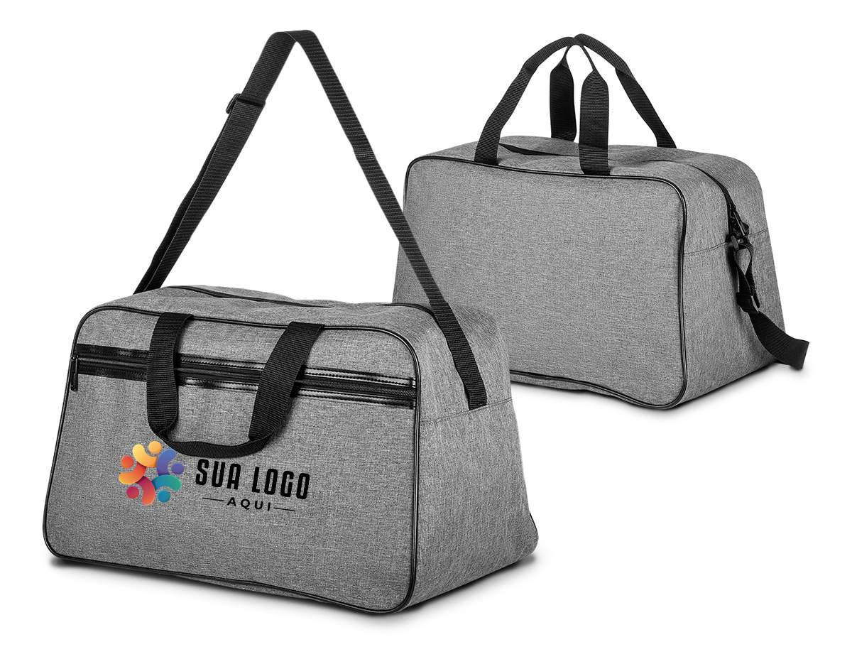 Mala esportiva em polyester, compartimento interno espaçoso ideal para rotina de treinos e afins, alça de ombro ajustável, alça de mão dupla, bolso externo com ziper.