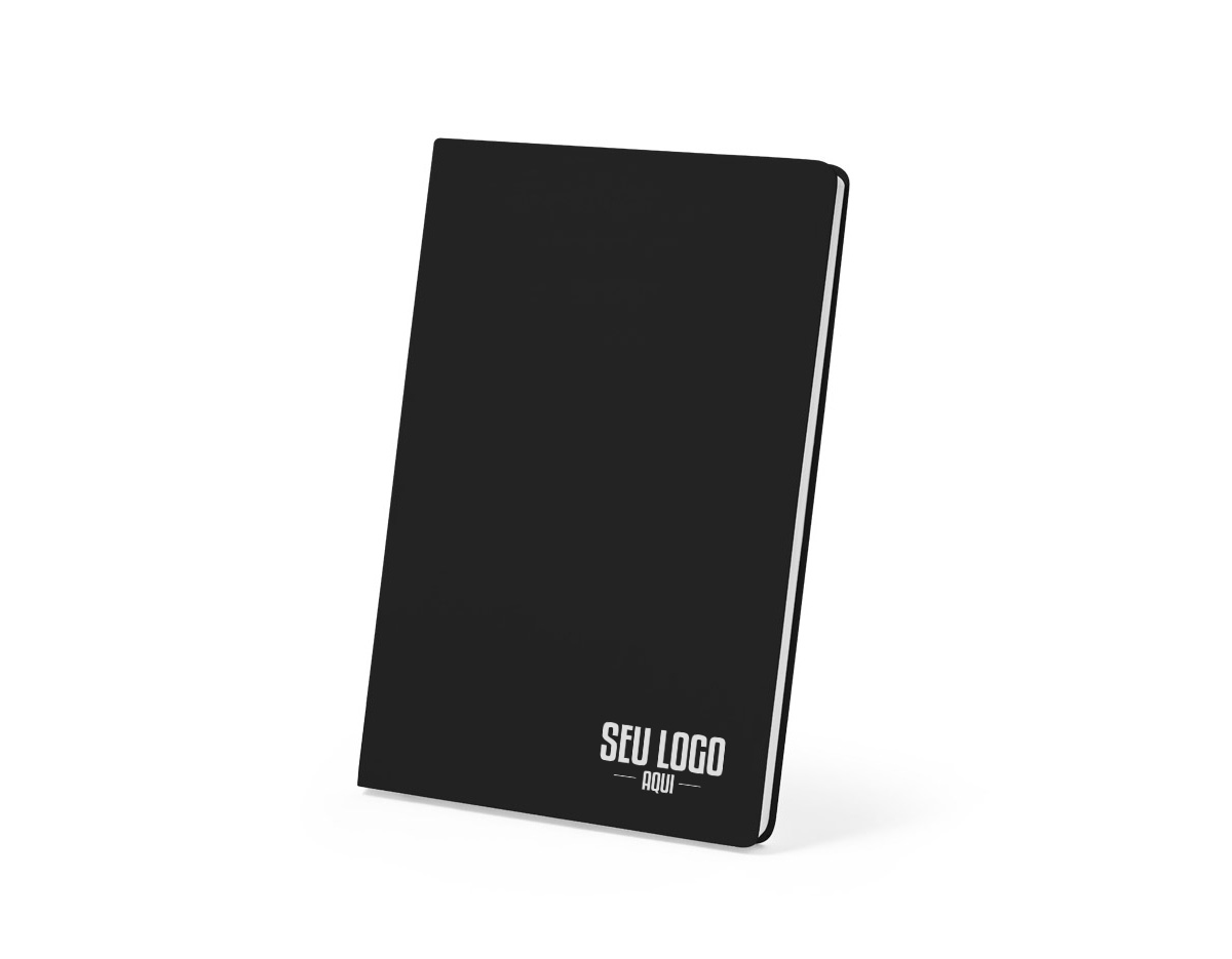 Caderno A5 resistente à água, com capa rígida em papel pedra. Contém 128 páginas pautadas (120g/m²) também em papel pedra. 150 x 210 mm
