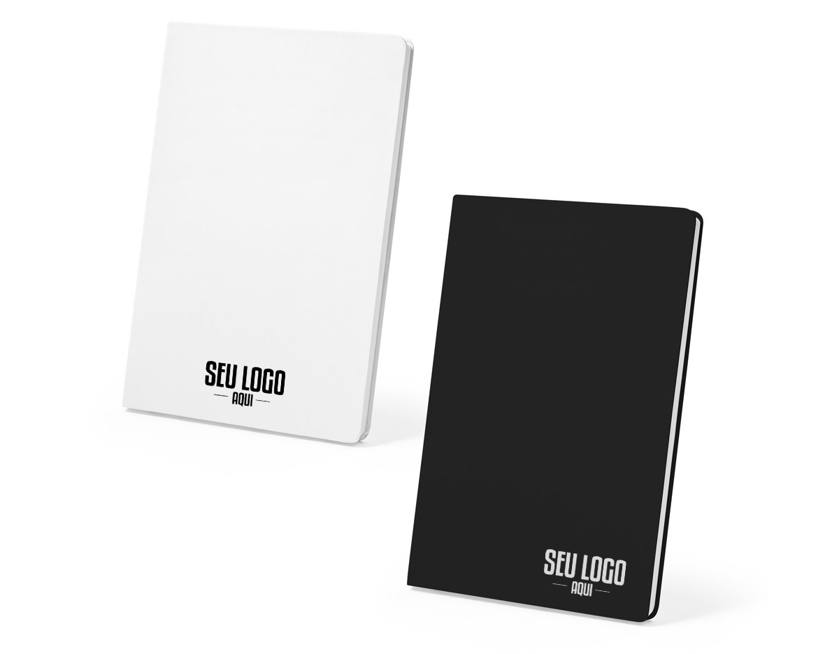 Caderno A5 resistente à água, com capa rígida em papel pedra. Contém 128 páginas pautadas (120g/m²) também em papel pedra. 150 x 210 mm