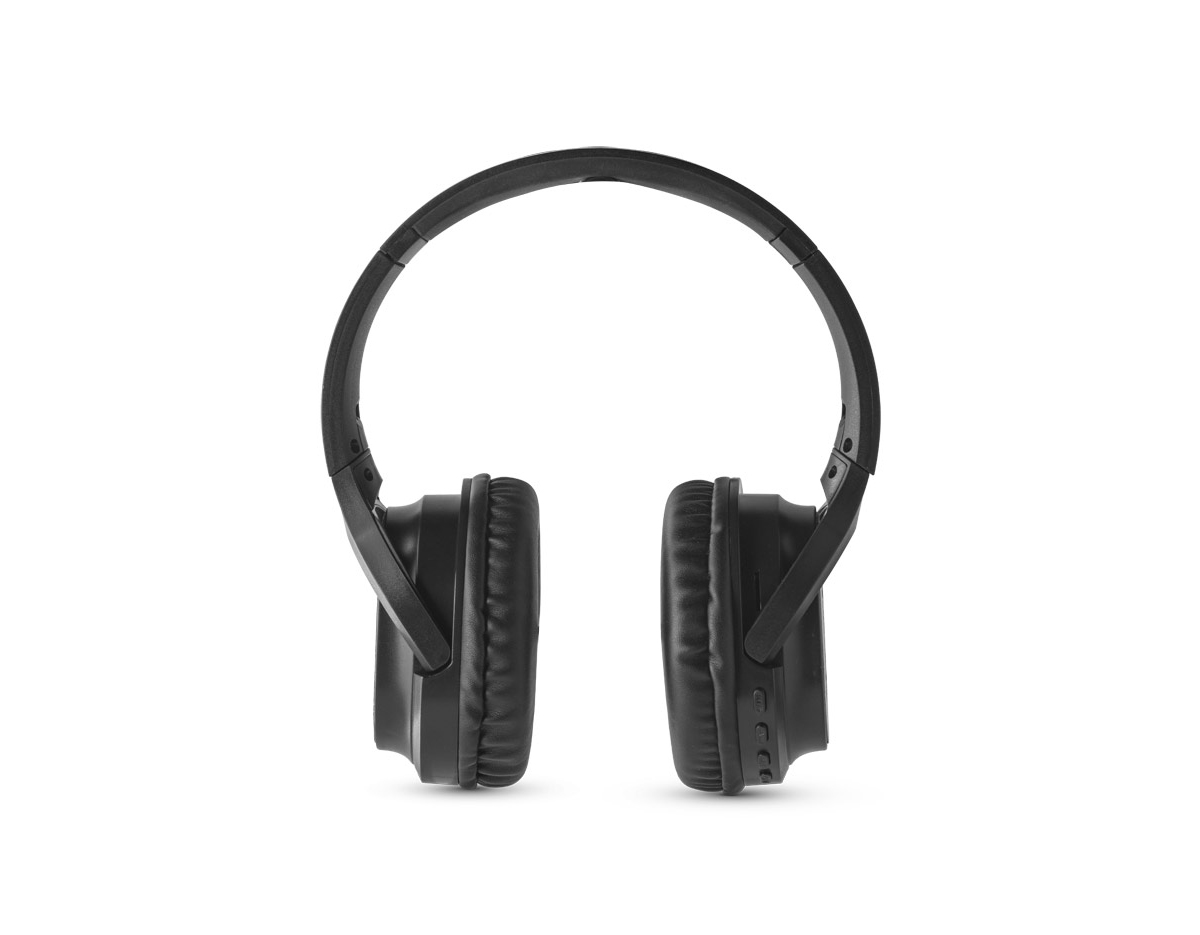 Fone de ouvido wireless em bambu e ABS. Possui transmissão sem fios BT v5.0, entrada AUX e leitor de cartões TF. Tem bateria com capacidade até 400 mAh e autonomia aproximada de 5 horas. 