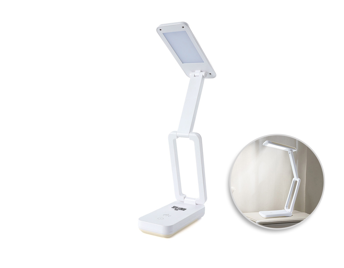 Luminária retrátil recarregável com 14 leds e funcionamento touch, material plástico. Contém três estágios de iluminação com regulagem de intensidade touch: luz fria (branca), luz quente (amarela) e luz mista (branca e amarela). Base com botão para ligar e desligar e área para encaixe na parte inferior. Acompanha uma bateria de lítio e cabo USB para carregamento .Aberta 45 cm