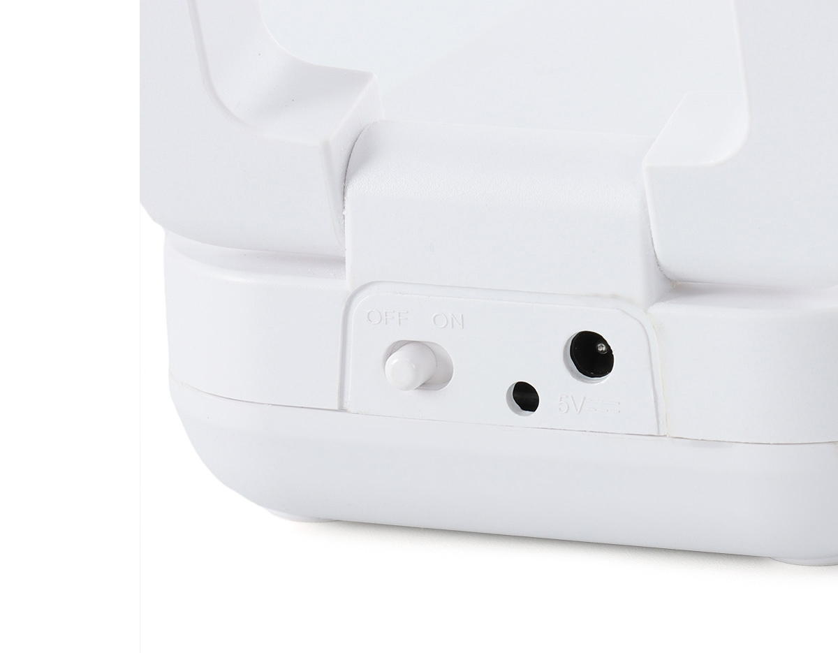 Luminária retrátil recarregável com 14 leds e funcionamento touch, material plástico. Contém três estágios de iluminação com regulagem de intensidade touch: luz fria (branca), luz quente (amarela) e luz mista (branca e amarela). Base com botão para ligar e desligar e área para encaixe na parte inferior. Acompanha uma bateria de lítio e cabo USB para carregamento .Aberta 45 cm