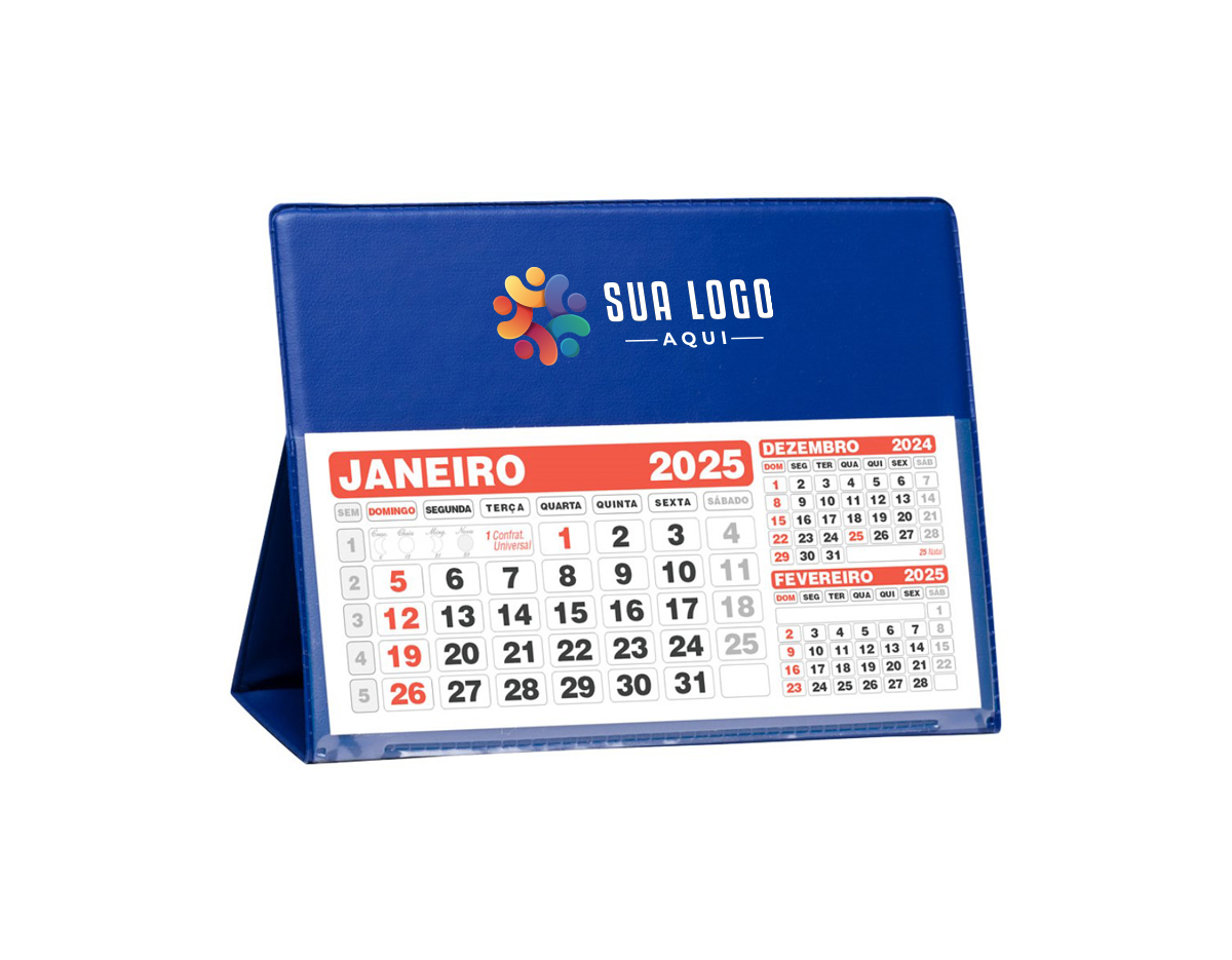calendário de pvc. Material pvc  com "bolso" plástico para encaixar o calendário basta encaixar a "rebarba" no bolso pvc para montar a base.+ REFIL 2024 tamanho montado 11,7 cm x 16,5