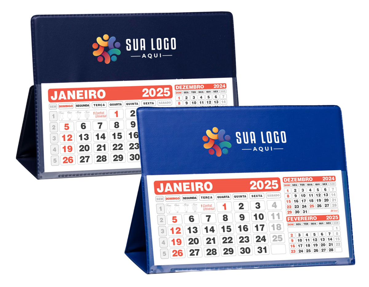 calendário de pvc. Material pvc  com "bolso" plástico para encaixar o calendário basta encaixar a "rebarba" no bolso pvc para montar a base.+ REFIL 2024 tamanho montado 11,7 cm x 16,5