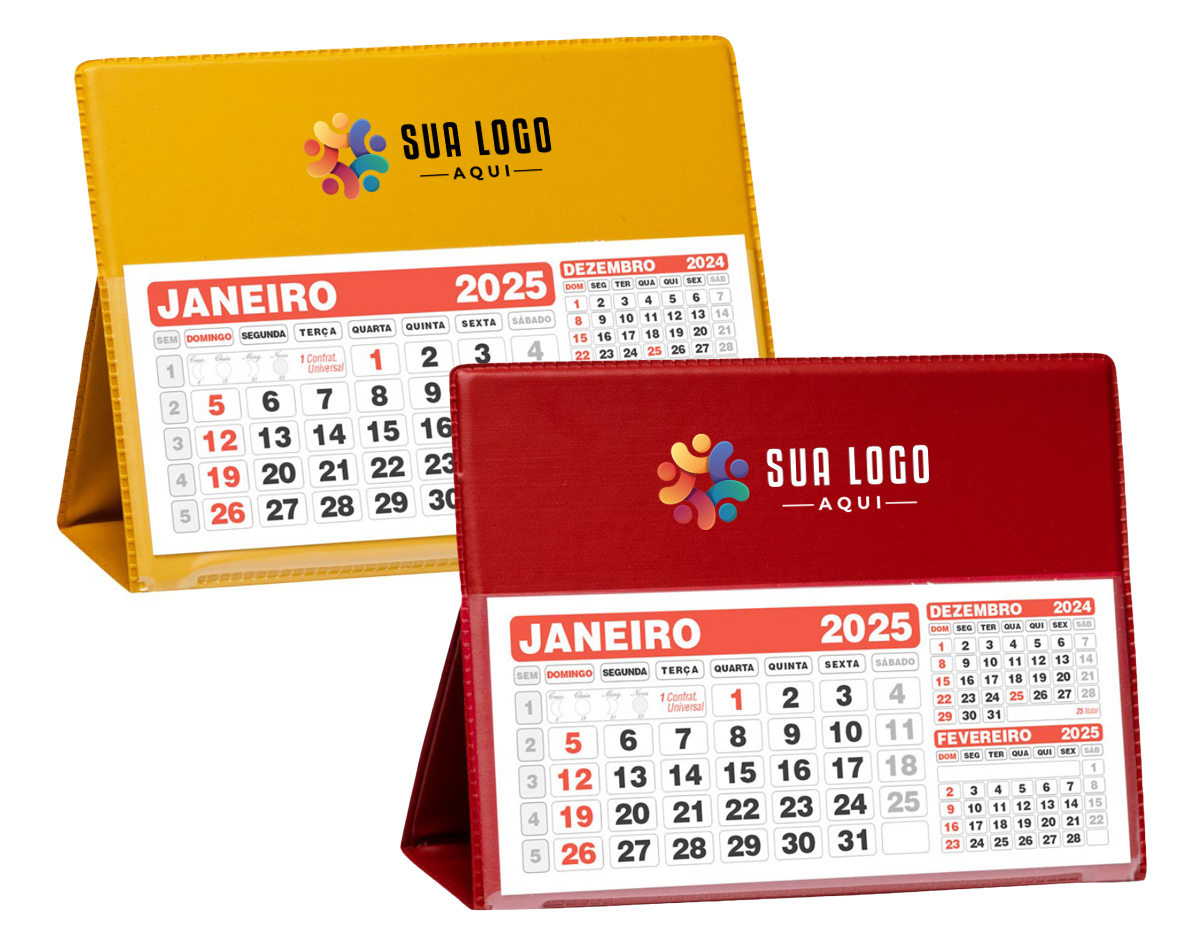 calendário de pvc. Material pvc  com "bolso" plástico para encaixar o calendário basta encaixar a "rebarba" no bolso pvc para montar a base.+ REFIL 2024 tamanho montado 11,7 cm x 16,5