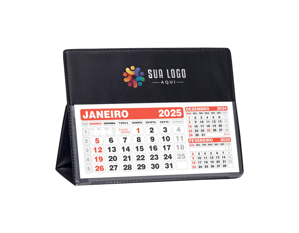 calendário de pvc. Material pvc  com "bolso" plástico para encaixar o calendário basta encaixar a "rebarba" no bolso pvc para montar a base.+ REFIL 2024 tamanho montado 11,7 cm x 16,5