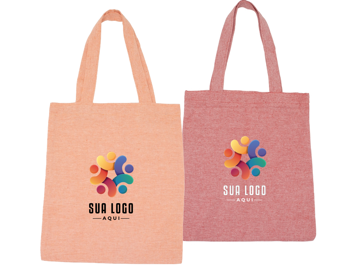 Sacolas de algodão com alças costuradas na parte interna