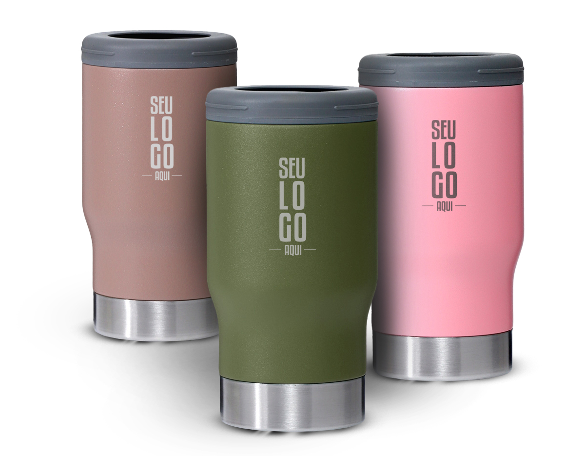 Copo térmico multiuso com parede dupla em inox, capacidade de 380ml. Pode ser utilizado como copo, porta long neck ou porta lata. Contém abridor de garrafa na parte inferior do copo.