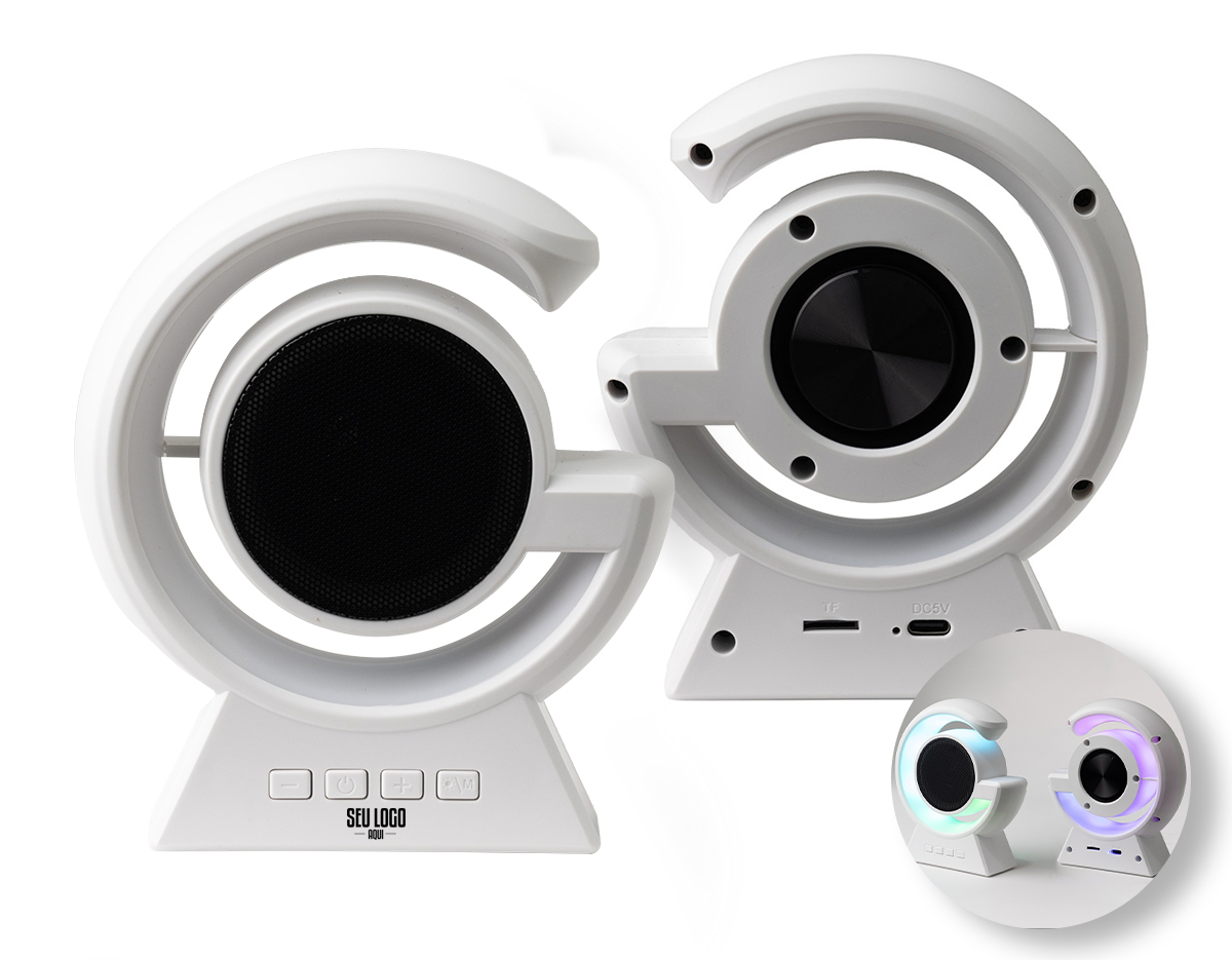 Uma inovação multifuncional, esta caixa de som integra o ambiente com sua luminária ajustável em 8 modos. Oferece conectividade Bluetooth, sintonizador FM e suporte para cartão MicroSD, proporcionando uma experiência sonora e visual personalizada.