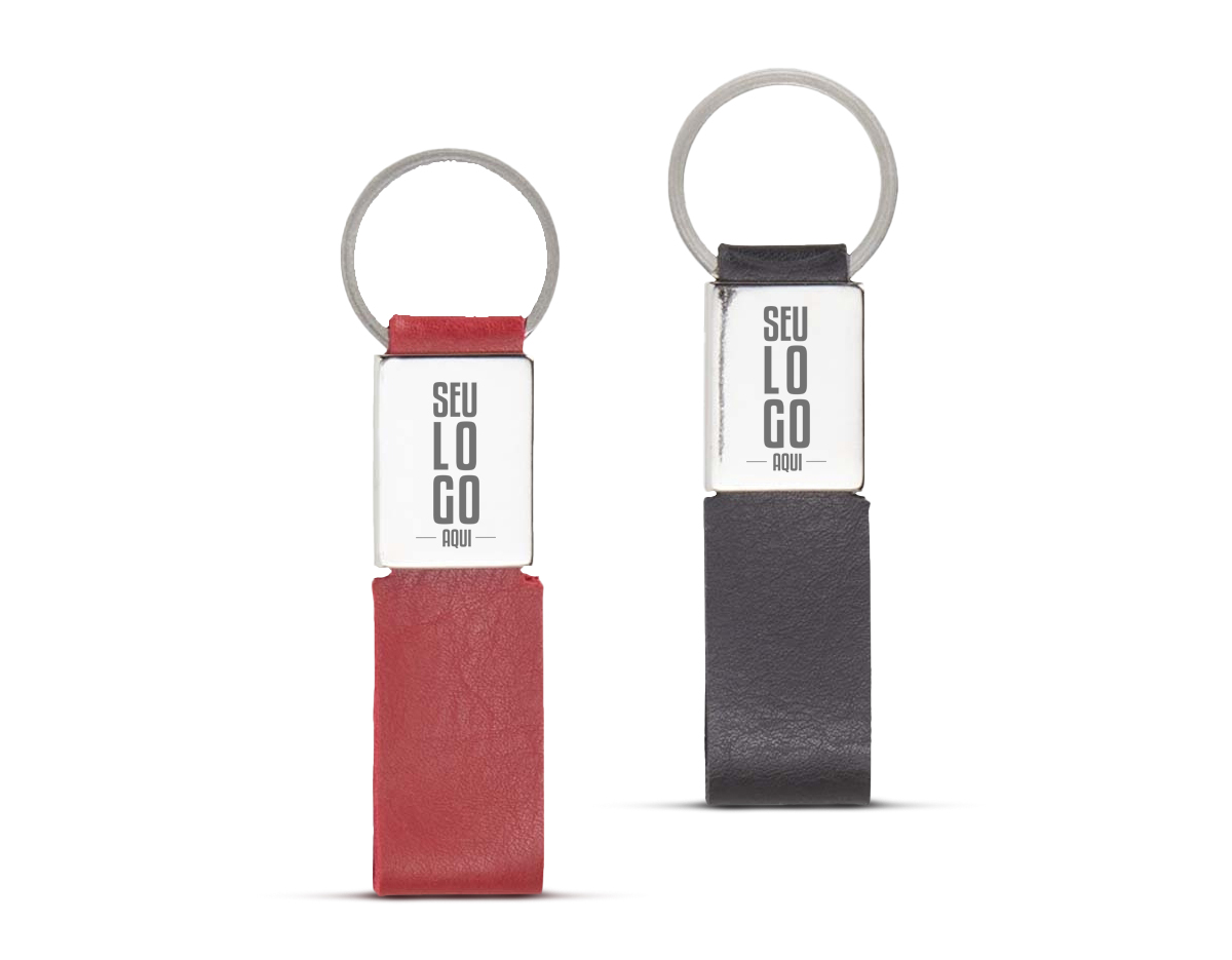 Este chaveiro é fabricado em metal e sua alça em couro sintético. Ideal para organizar suas chaves com estilo e facilidade.