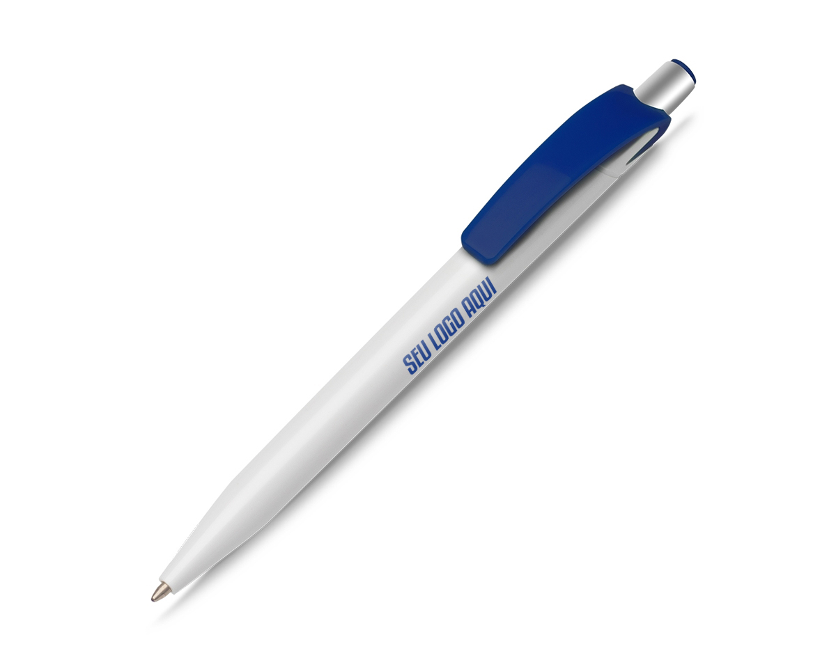 Caneta plástica com carga esferográfica azul de 1.0mm e acionamento por clique. Perfeita para escrever com fluidez e precisão em qualquer ocasião. Seu design leve e ergonômico proporciona conforto durante o uso prolongado. Ideal para anotações diárias e tarefas escolares ou profissionais.