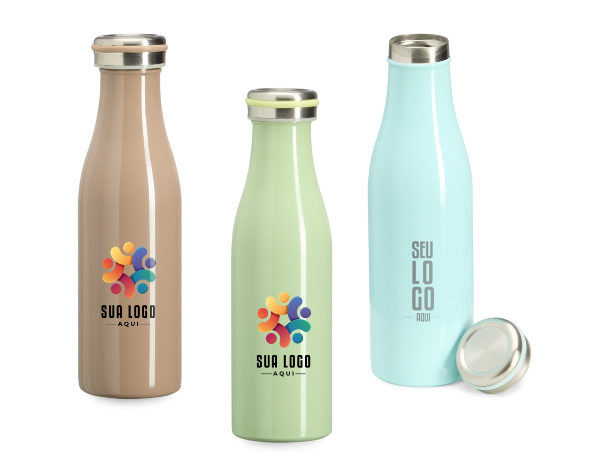 Garrafa térmica de 500ml em aço inoxidável 304, com tampa rosqueável. Ideal para manter bebidas quentes ou frias por horas, é durável e fácil de transportar. Perfeita para uso diário ou atividades ao ar livre.