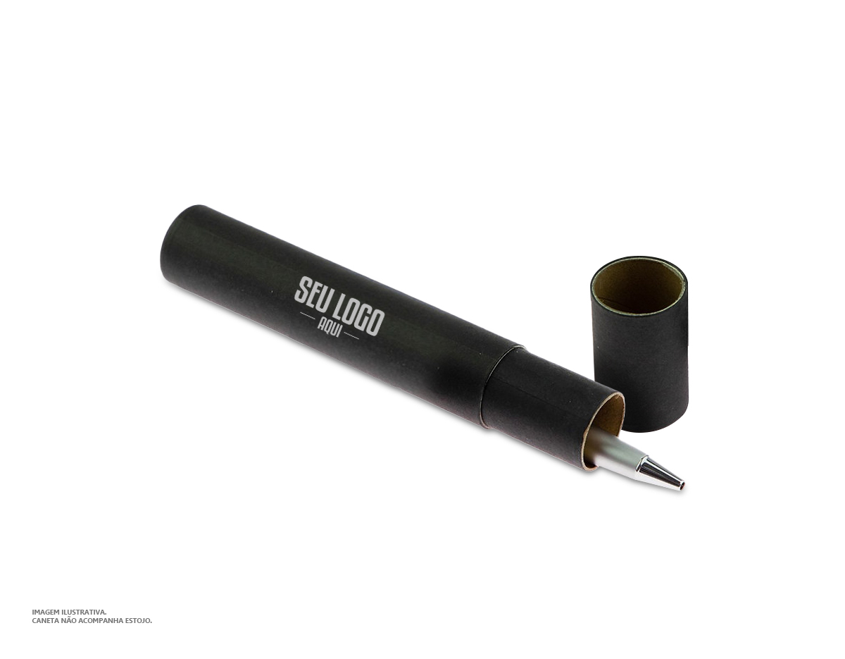 Estojo tubo de papelão para 1 caneta. Obs: não contém espuma no interior do tubo. Imagem de caneta meramente ilustrativa.