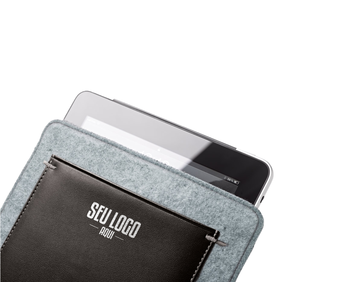 Bolsa para tablet de 10.1'' em feltro e c. sintético com interior forrado e bolso exterior. Fecho de velcro. 210 x 275 x 7 mm | Bolso: 160 x 210 mm