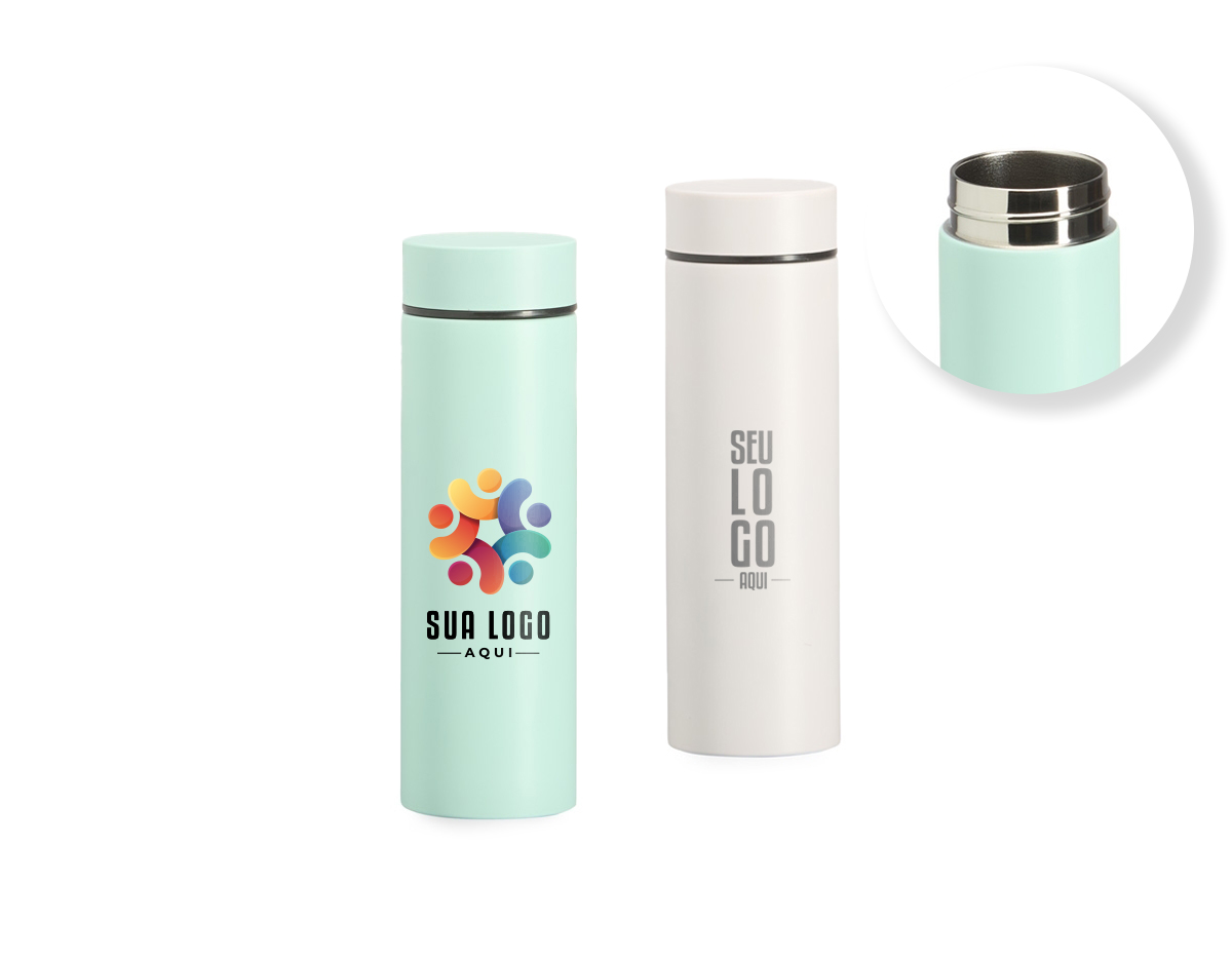 Garrafa térmica de 240ml em aço inoxidável, ideal para manter a temperatura de bebidas por horas. Possui tampa rosqueável para maior praticidade e segurança no transporte. Perfeita para quem busca funcionalidade e durabilidade em cada uso.