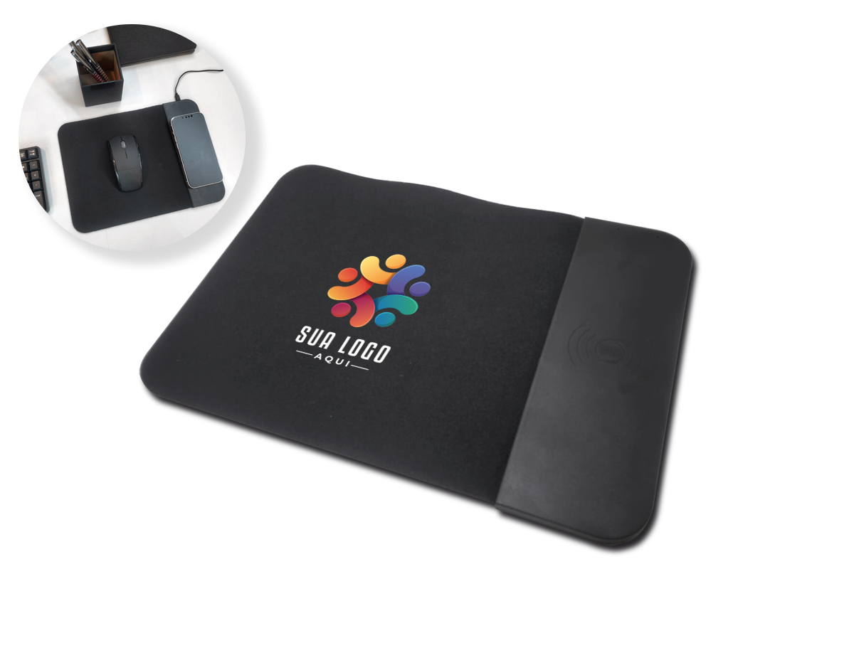 Mouse pad com carregamento via indução. Feito em neoprene com verso emborrachado antideslizante, este mouse pad oferece estabilidade e mais praticidade no dia a dia, graças à sua base plástica com carregamento por indução. Acompanha cabo USB V8.