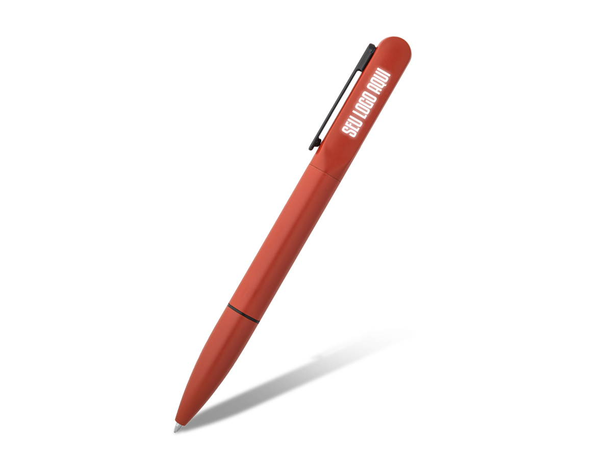 Esferográfica em alumínio 94% reciclado e escrita em azul. Quando personalizado no clipe permite que ao ser rodado ilumine o seu logotipo ou personalização. Fornecida em bolsa de oferta. ø12 x 140 mm