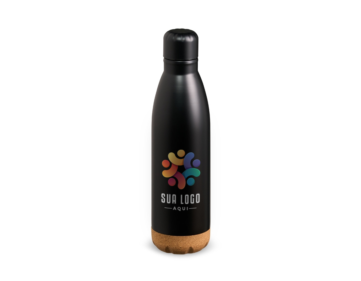Garrafa térmica com capacidade de 500ml, fabricada em inox resistente. Possui detalhe em cortiça, conferindo um design moderno e diferenciado. Ideal para manter a temperatura de líquidos, seja quente ou frio, por um longo período. Perfeita para uso diário em casa, no trabalho ou em atividades externas.