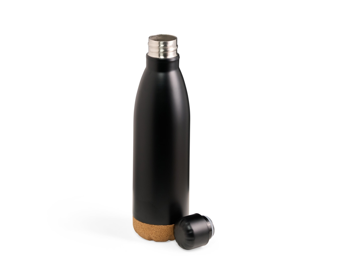 Garrafa térmica com capacidade de 500ml, fabricada em inox resistente. Possui detalhe em cortiça, conferindo um design moderno e diferenciado. Ideal para manter a temperatura de líquidos, seja quente ou frio, por um longo período. Perfeita para uso diário em casa, no trabalho ou em atividades externas.