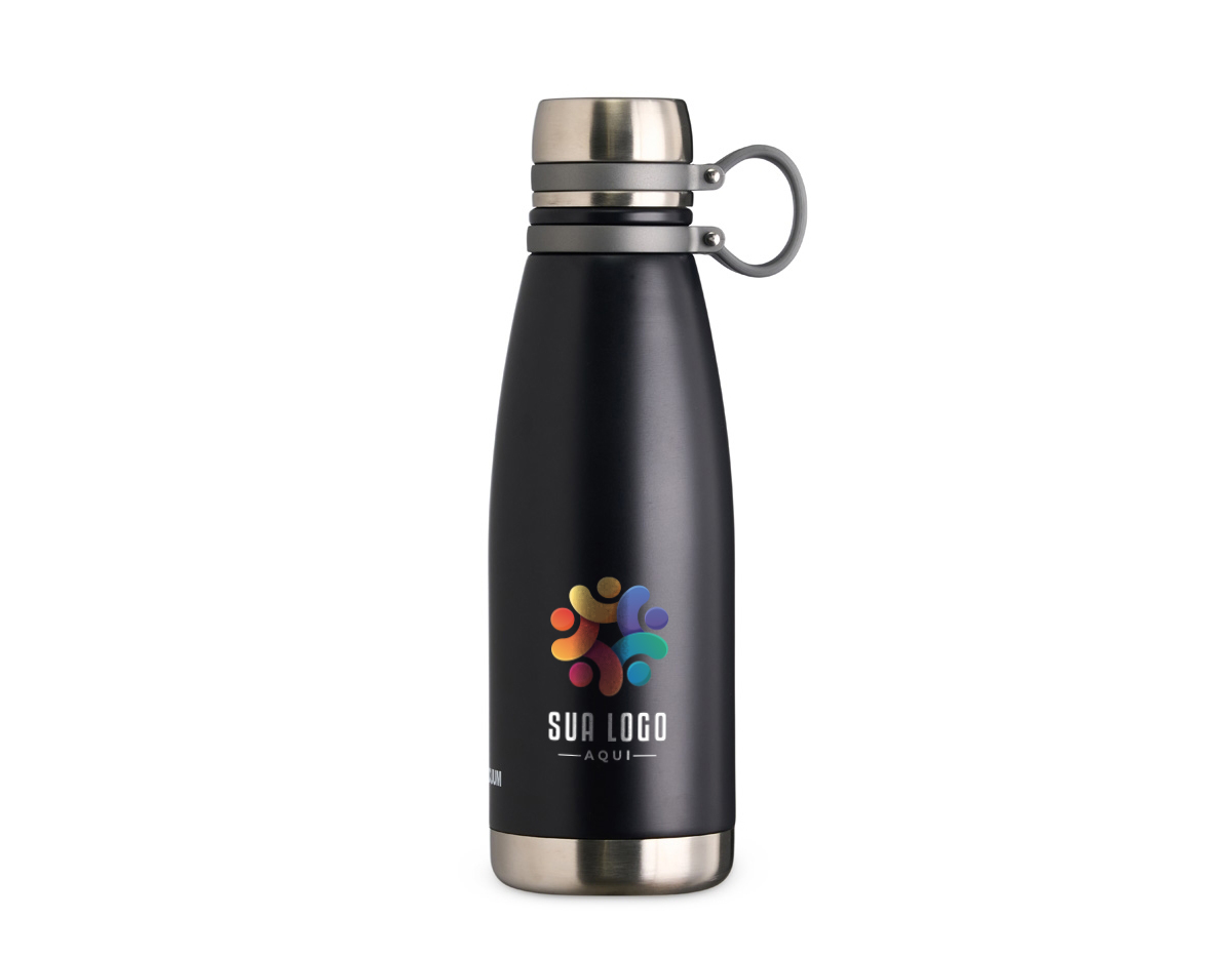 Garrafa térmica com infusor para bebidas, fabricada em aço inox 316, oferecendo durabilidade e resistência à corrosão. Com capacidade de 800ml, é ideal para manter a temperatura de líquidos por mais tempo. Conta com uma alça de silicone integrada na tampa, facilitando o transporte e manuseio.
