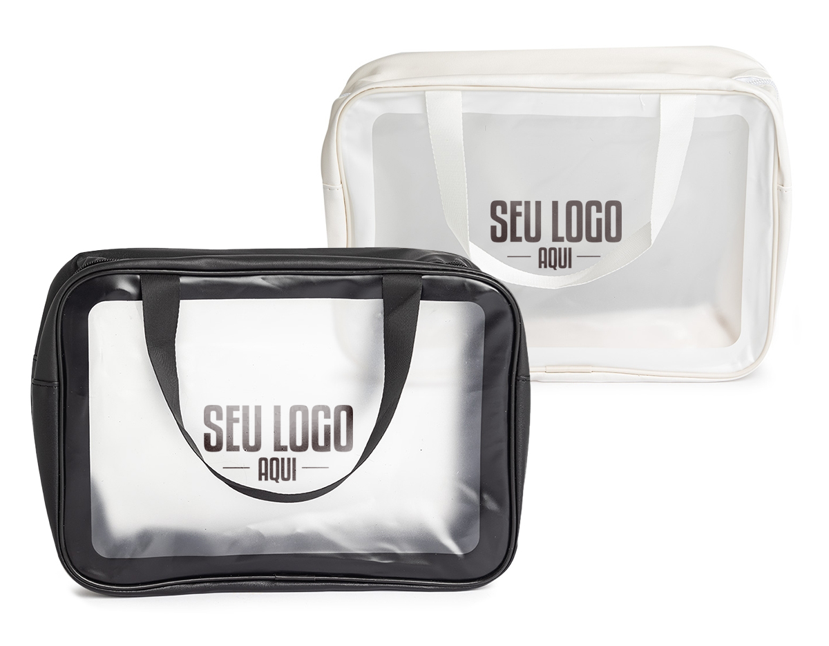 Nécessaire confeccionada em PVC e PU, materiais resistentes à água, ideal para proteger seus itens. Possui duas alças laterais, proporcionando praticidade no transporte. Com um design funcional, é perfeita para organizar produtos de higiene, maquiagem ou acessórios, garantindo segurança e versatilidade em qualquer ocasião.