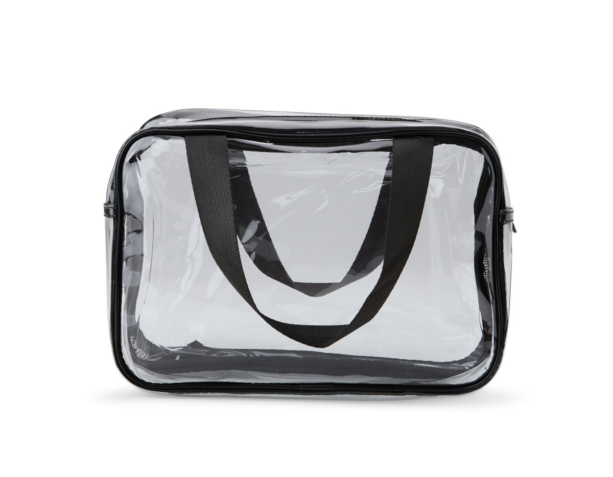 Esta nécessaire de PVC é prática e funcional, apresentando dois compartimentos que facilitam a organização de itens pessoais. As alças laterais em nylon proporcionam conforto ao transportar, tornando-a ideal para viagens ou uso diário. Seu material resistente garante durabilidade, enquanto o design compacto permite que seja facilmente guardada em bolsas ou mochilas. Uma opção versátil para quem busca praticidade no dia a dia.