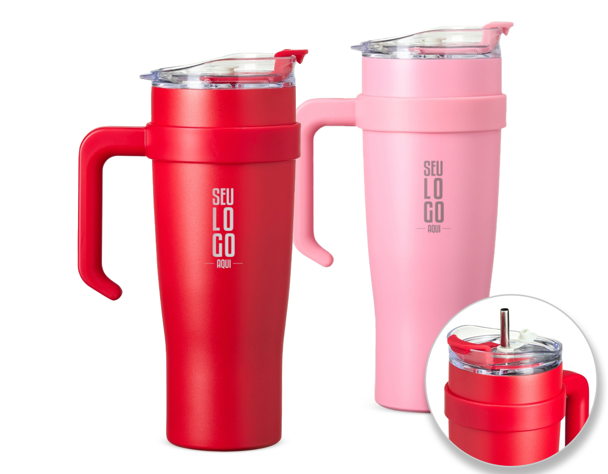 Caneca térmica com capacidade de 1,2 litros feita em inox 304 com parede dupla, contém tampa acrílica rosqueável com acesso para canudo, trava de segurança e bocal. Acompanha canudo de inox com ponta de silicone, proporcionando uma experiência mais agradável ao beber.