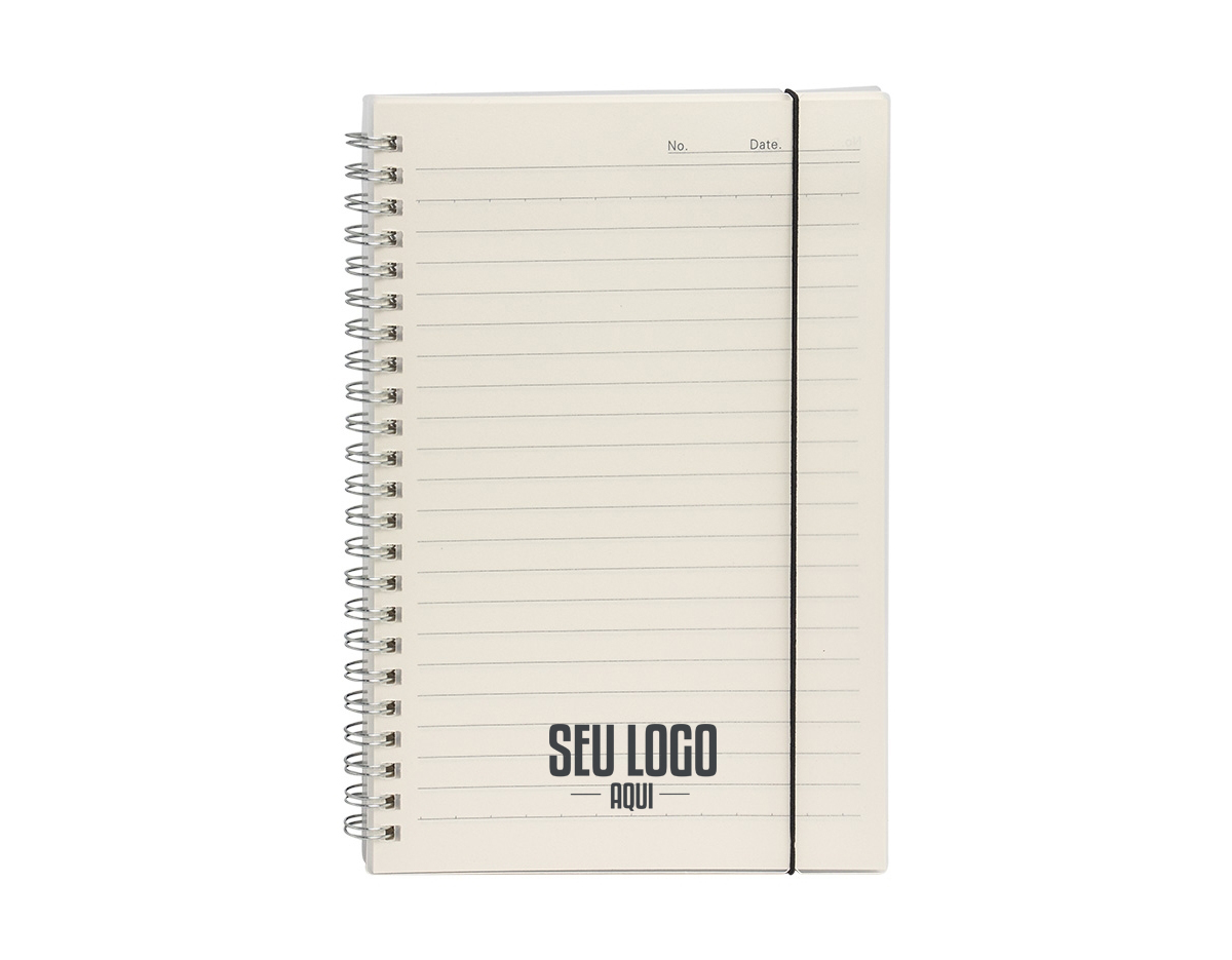 Caderno A5 com capa plástica resistente e elástico para fechamento. Possui cerca de 80 folhas em papel marfim pautado, ideal para anotações e organização. O formato compacto facilita o transporte, tornando-o prático para o dia a dia, seja em aulas ou reuniões. Uma opção funcional e versátil para quem busca um caderno de qualidade.