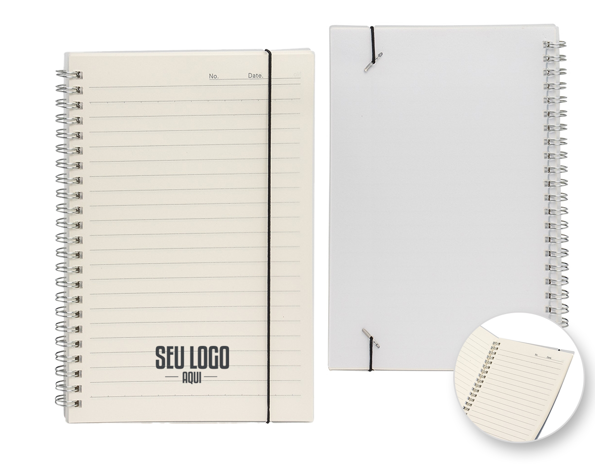 Caderno A5 com capa plástica resistente e elástico para fechamento. Possui cerca de 80 folhas em papel marfim pautado, ideal para anotações e organização. O formato compacto facilita o transporte, tornando-o prático para o dia a dia, seja em aulas ou reuniões. Uma opção funcional e versátil para quem busca um caderno de qualidade.