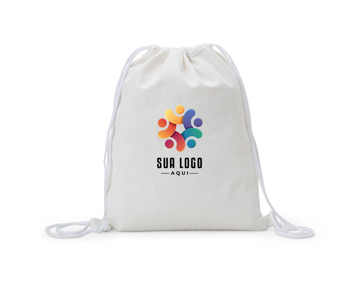 A resistência e durabilidade em um só item. Nossa mochila saco é confeccionada em algodão e possui gramatura de 281g/m², ideal para acomodar tudo o que você precisar em qualquer ocasião!