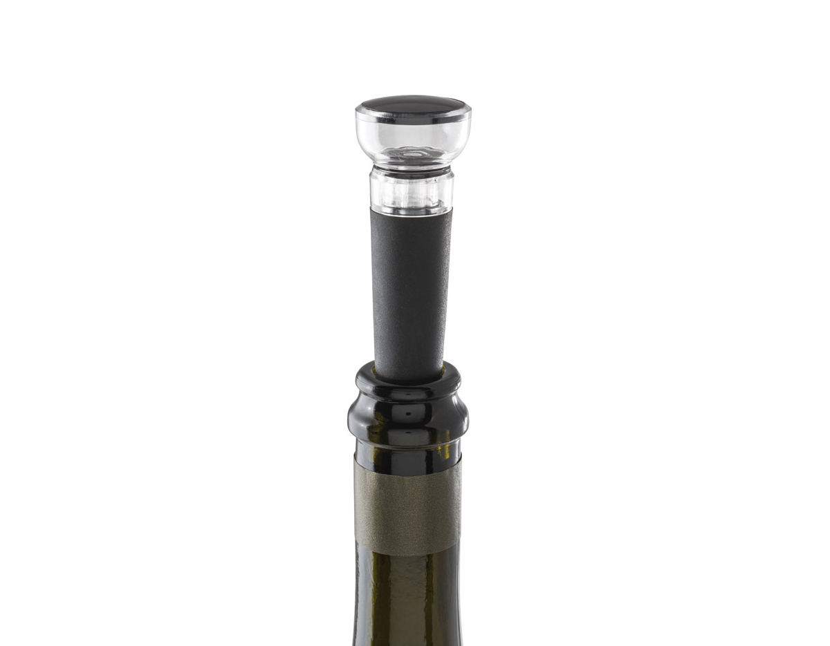 Rolha de vinho com sistema de bomba de vácuo para garrafas de vinho. Ideal para substituir a tradicional rolha de cortiça. Fornecido em caixa presente. 30 x 90 mm