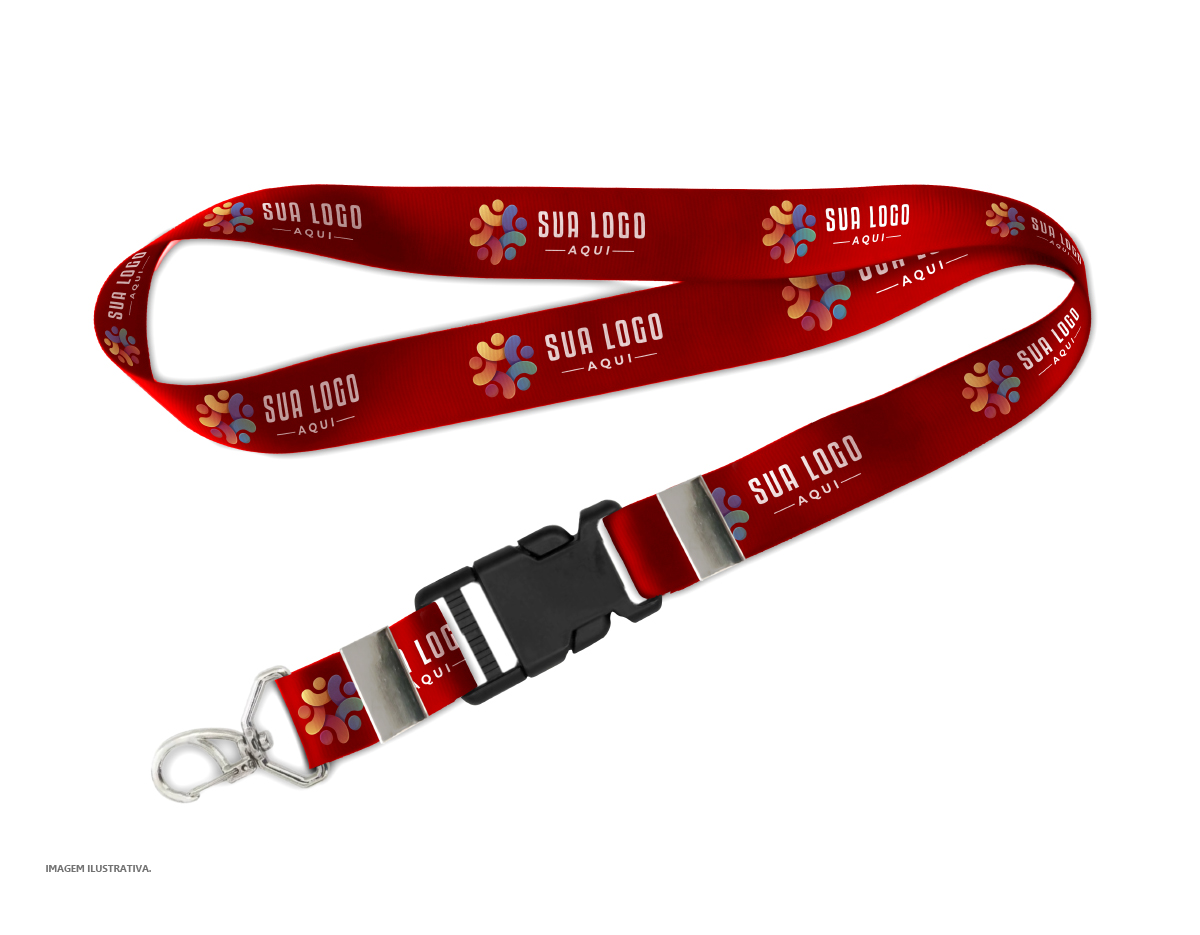Cordão de 85 cm de comprimento e 2,5 cm de largura, com fecho e mosquete. Ideal para uso em acessórios como crachás, chaveiros, chaves e outros itens, oferecendo praticidade e segurança. Seu design simples e resistente garante durabilidade e fácil manuseio no dia a dia.