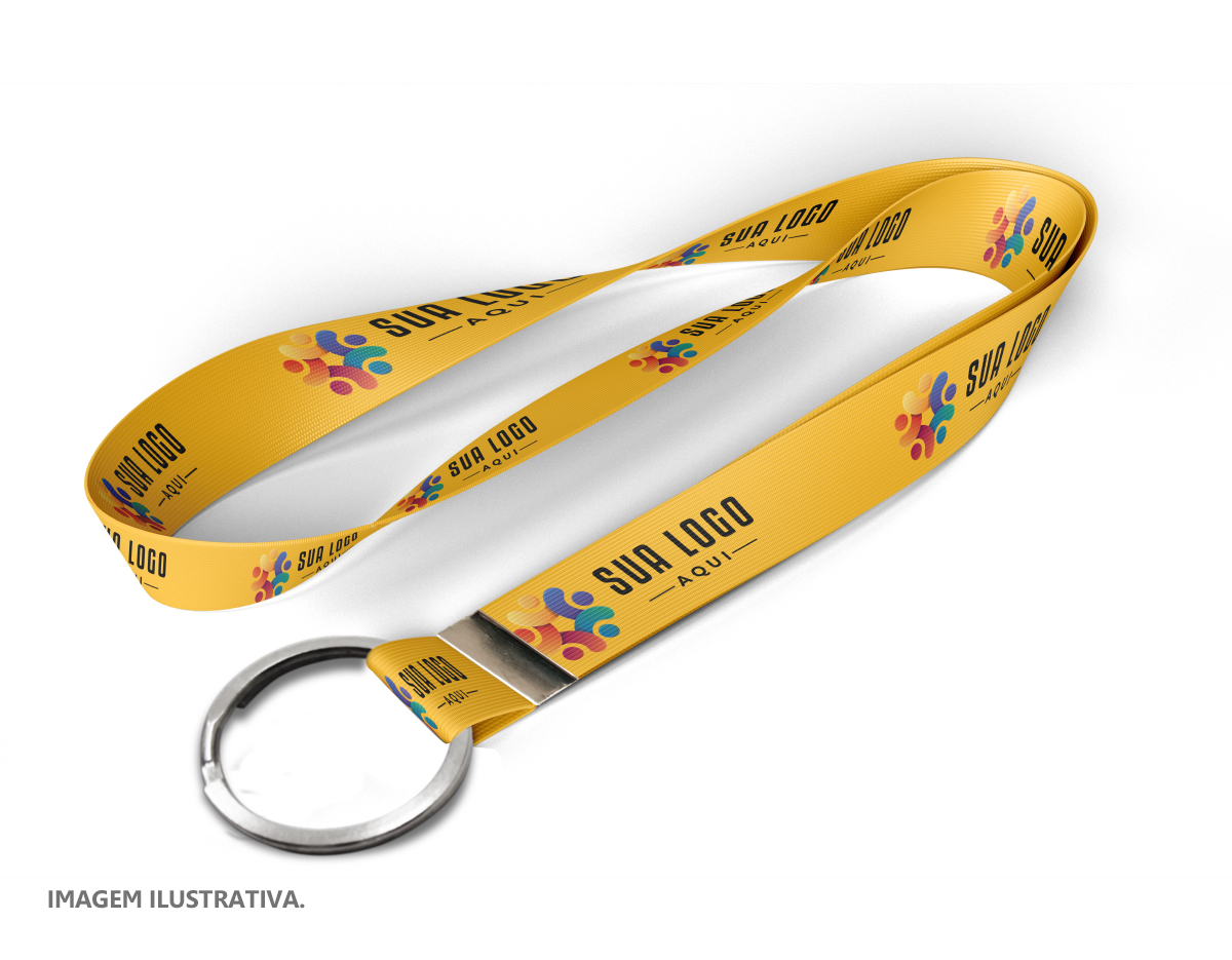 Cordão de 140 cm de comprimento e 2,5 cm de largura, com argola redonda. Ideal para uso em chaveiros, crachás e outros acessórios, combinando praticidade e resistência. Seu design simples e durável garante facilidade de manuseio e versatilidade no dia a dia.