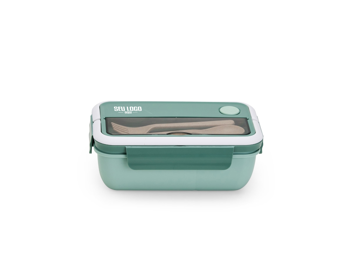 Marmita hermética de 1 litro com divisórias e 3 talheres, feita em PP atóxico e livre de BPA, garantindo segurança no armazenamento dos alimentos. A tampa conta com travas de segurança, silicone com respiro e alças para transporte fácil. Os talheres ficam guardados em compartimento separado com tampa transparente. As divisórias mantêm os alimentos separados, preservando o sabor de cada um. Ideal para refeições práticas e saudáveis.
