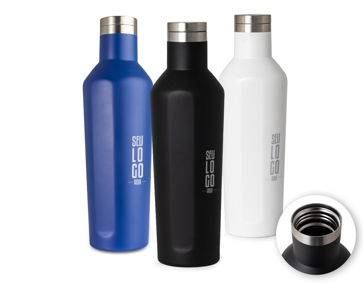 Descubra a garrafa térmica de 520ml que combina funcionalidade e estilo. Fabricada em aço inoxidável de alta qualidade, ela conta com parede dupla que mantém sua bebida quente por horas durante a manhã ou gelada para o refresco da tarde, ideal para quem está sempre em movimento ou curtindo atividades ao ar livre. A tampa rosqueável em inox oferece um fechamento seguro e prático.