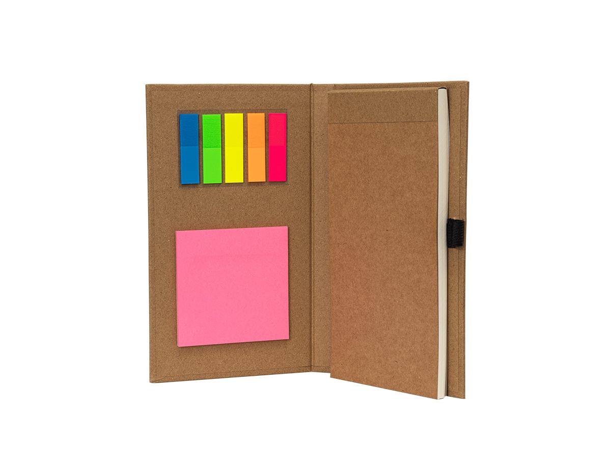 Anote e marque os registros importantes com nosso Bloco de Anotações em Kraft. Ideal para acompanhar uma rotina cheia de anotações, com aproximadamente 80 folhas marfim para escrever e destacar sempre que necessário. Conta com um bloco autoadesivo rosa com cerca de 25 folhas, autoadesivos coloridos com aproximadamente 24 unidades e um suporte para caneta em nylon, deixando tudo mais acessível. Com o Bloco de Anotações em Kraft, você terá tudo o que precisa para registrar e organizar  ideias de forma eficiente.