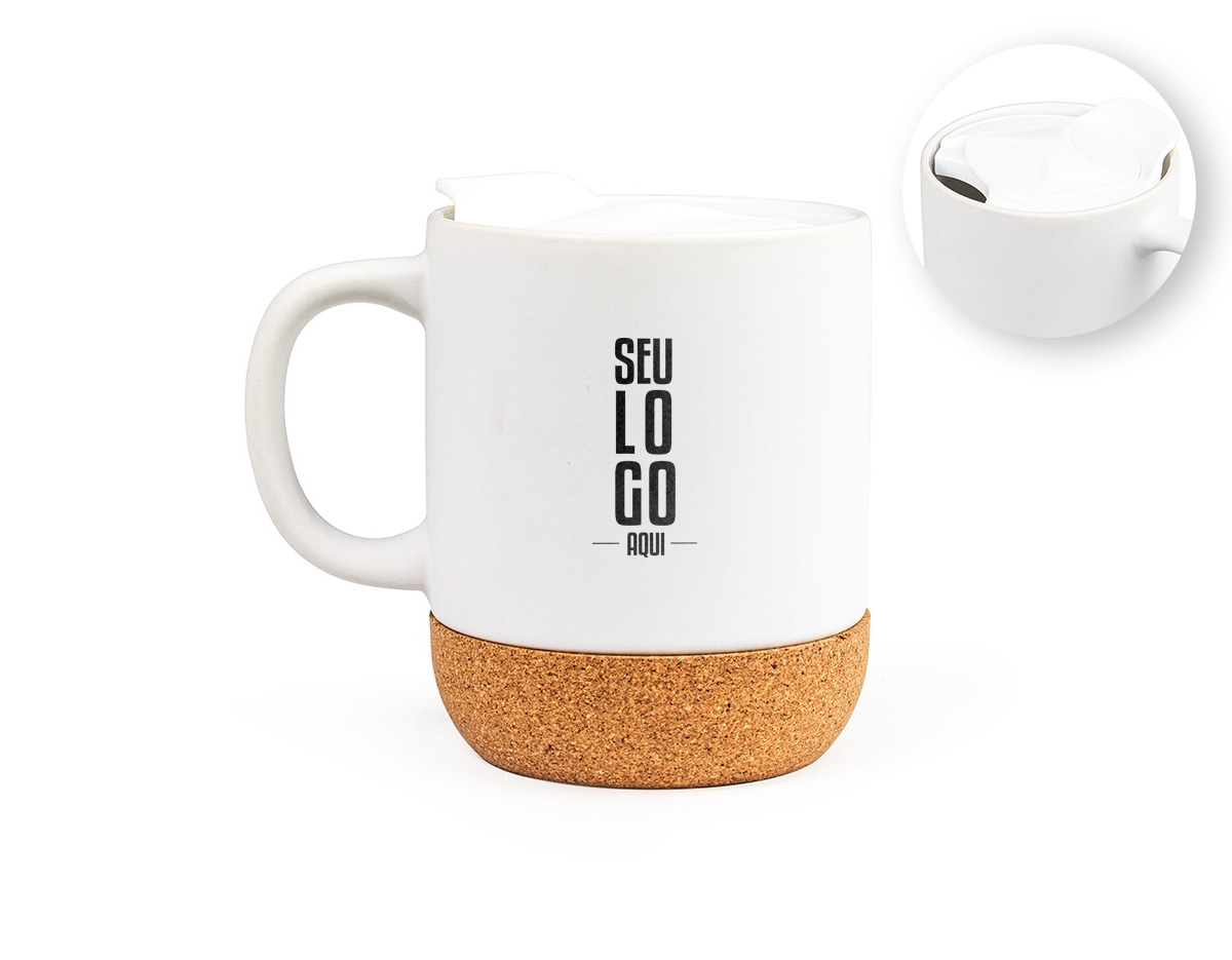 Nossa caneca de porcelana é daquelas que você não vai querer largar! Seja para um chá gelado ou um café quentinho, ela acompanha seus momentos de relaxamento onde quer que esteja. Com capacidade de 350ml, conta com uma tampa plástica com bocal e trava, proporcionando mais praticidade e evitando derramamentos. Sua base em cortiça adiciona um toque de sustentabilidade e charme ao design. Perfeita para começar o dia com energia ou relaxar no fim da tarde!
