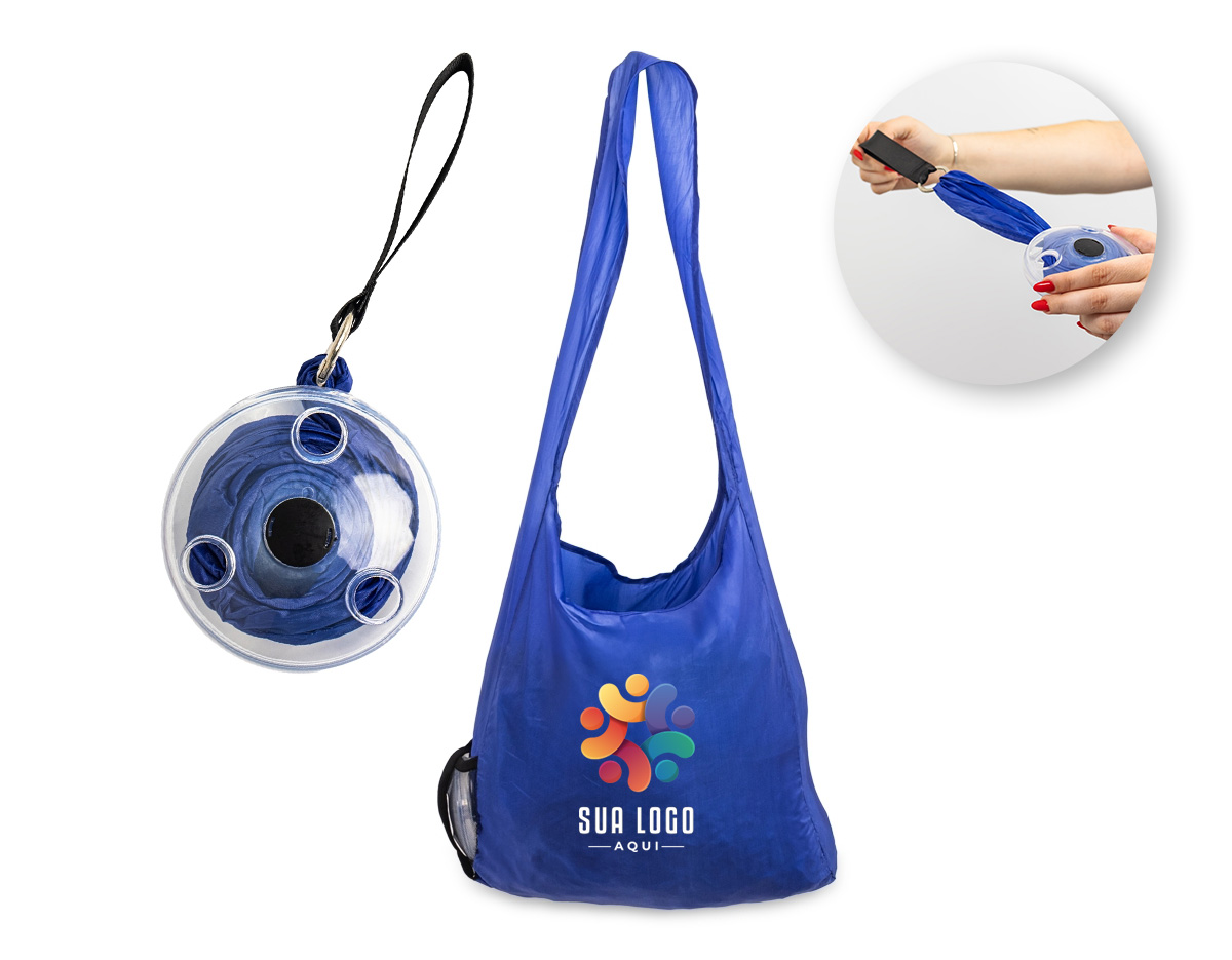 Reutilizável e super versátil! Nossa sacola portátil é ideal para atender as mais diversas necessidades do dia a dia, como compras rápidas, caminhadas e outras situações em que seja necessário usar uma sacola. Feita de nylon, ela substitui as sacolas plásticas, podendo ser reutilizada inúmeras vezes. Para utilizá-la, puxe através da alça para descompactá-la, e para guardá-la, rebobine o estojo.